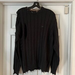 NWT distressed grey Furst Of A Kind sweater size S